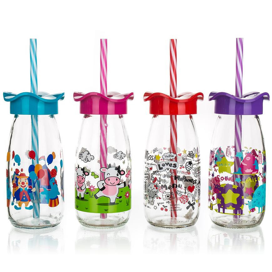 Fľaša na mlieko so slámkou 250ml 34151966