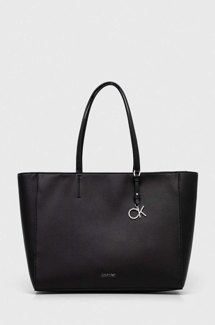 Kabelka Calvin Klein čierna farba,K60K610610