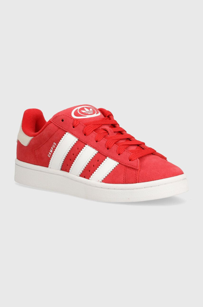 Kožené tenisky adidas Originals Campus 00s J červená farba, IG1230