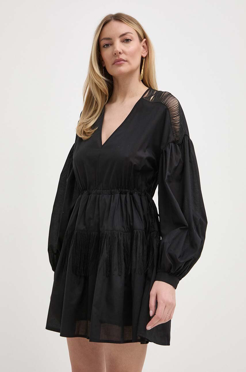 Bavlnené šaty Pinko čierna farba, mini, oversize, 103741 A1XN