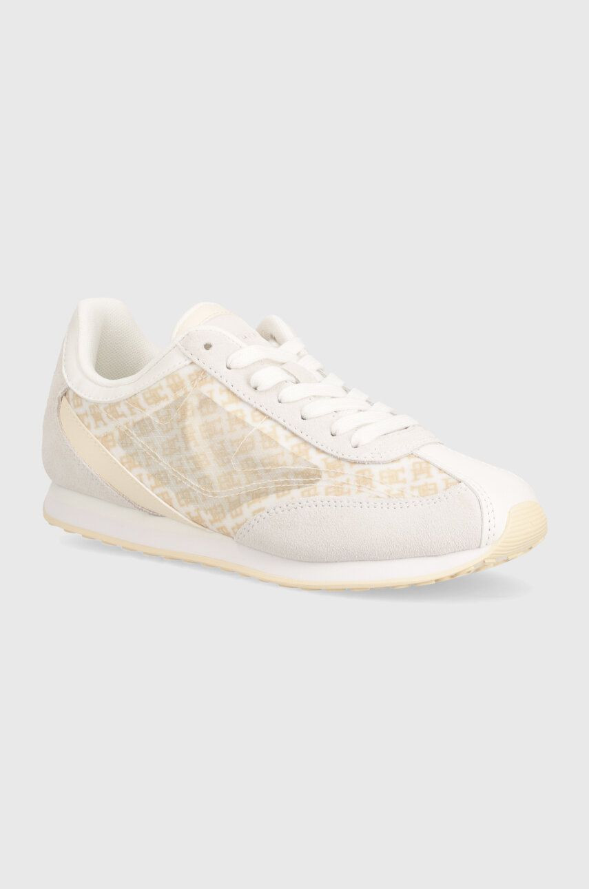 Tenisky Tommy Hilfiger TH MONOGRAM HERITAGE RUNNER béžová farba, FW0FW07893