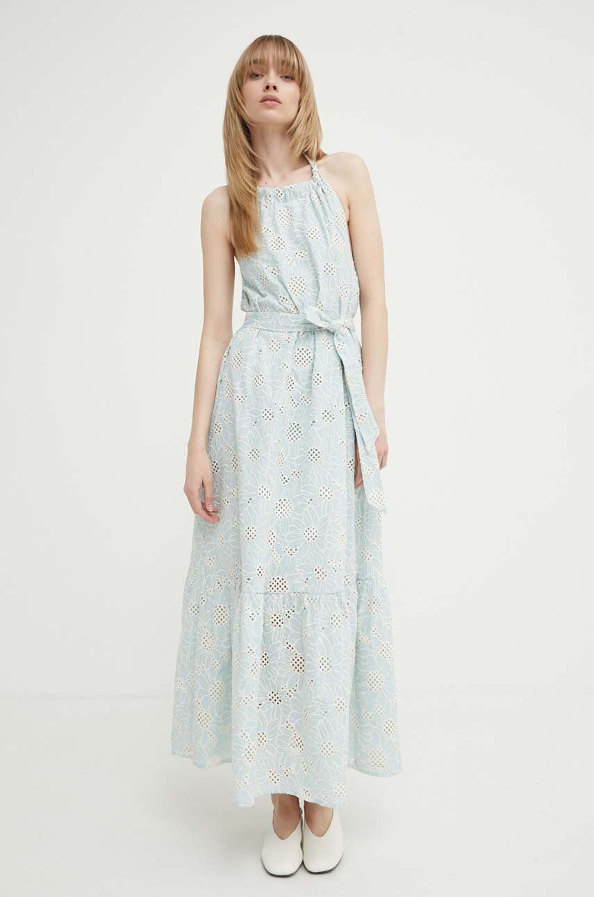 Bavlnené šaty Bruuns Bazaar WoodbineBBKaia dress maxi, áčkový strih, BBW3949