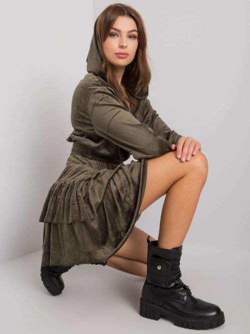 Khaki dvojdielna velúrová súprava S / M