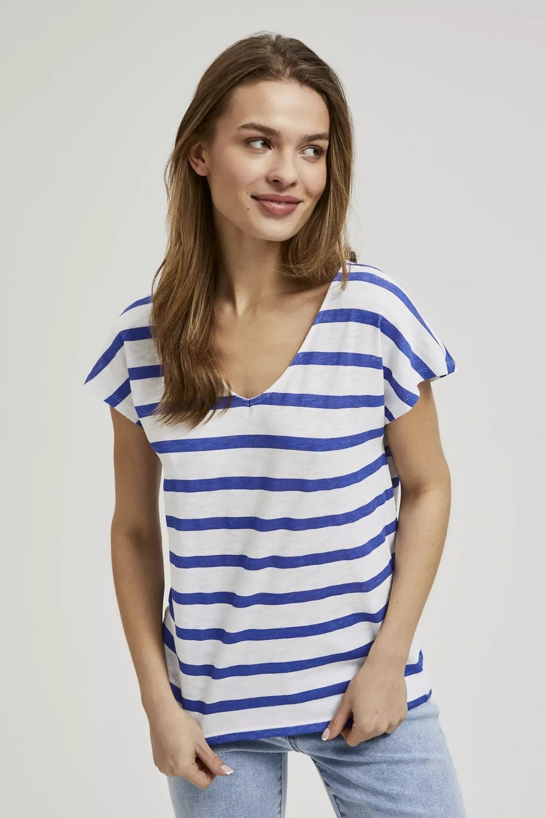 Women's T-shirt MOODO - white/blue