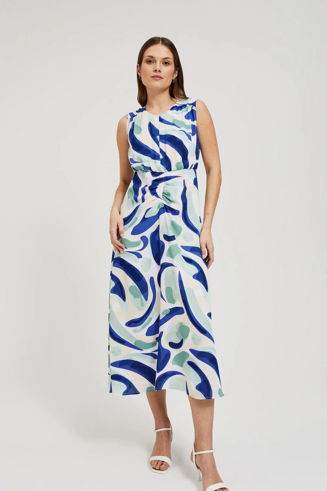 Women's dress MOODO - white/mint