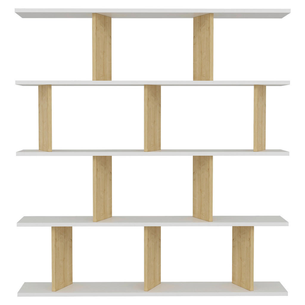 Livetastic REGÁL, biela, farby duba, 130/137/25 cm