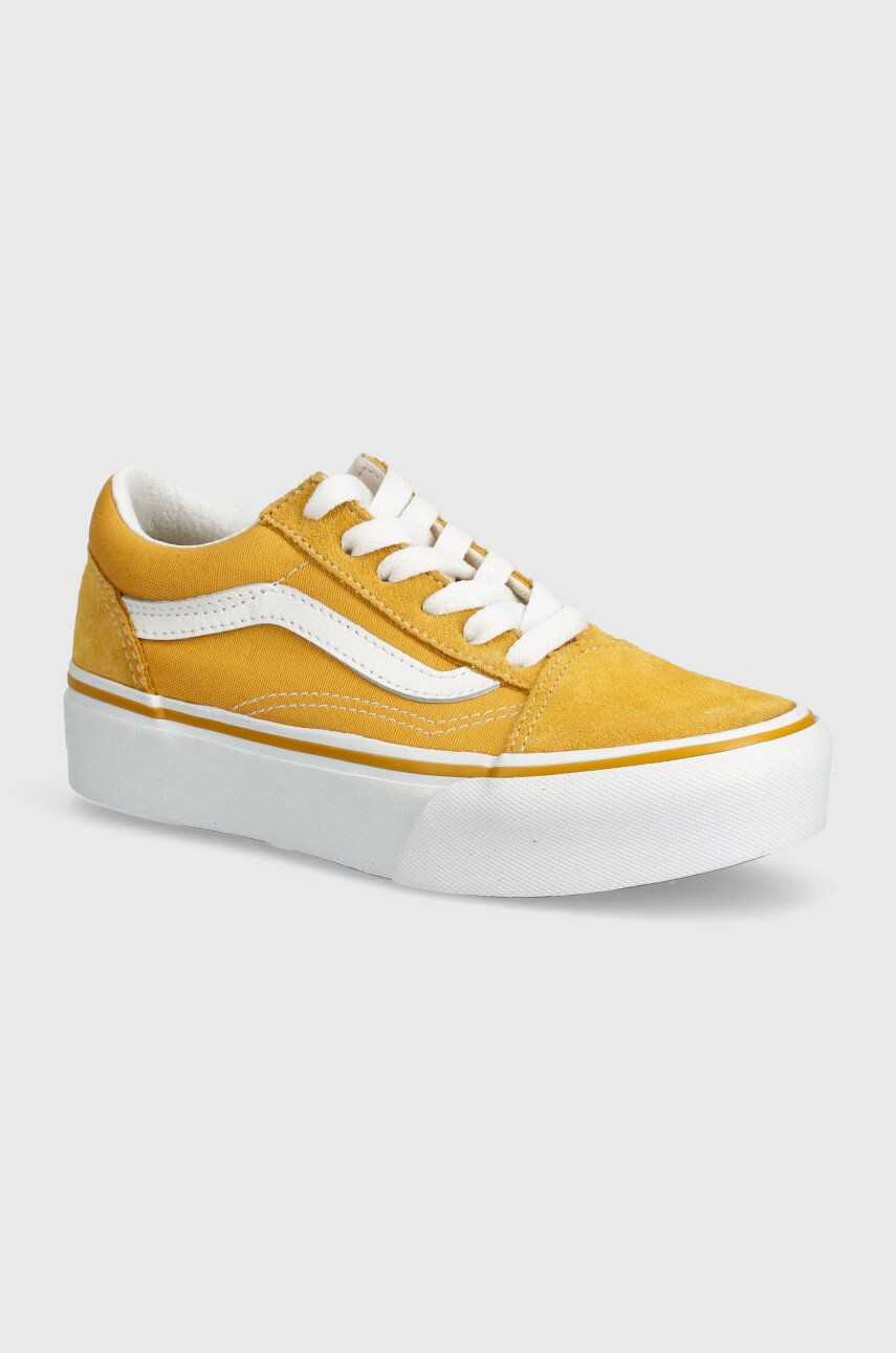 Detské tenisky Vans UY Old Skool Platform žltá farba
