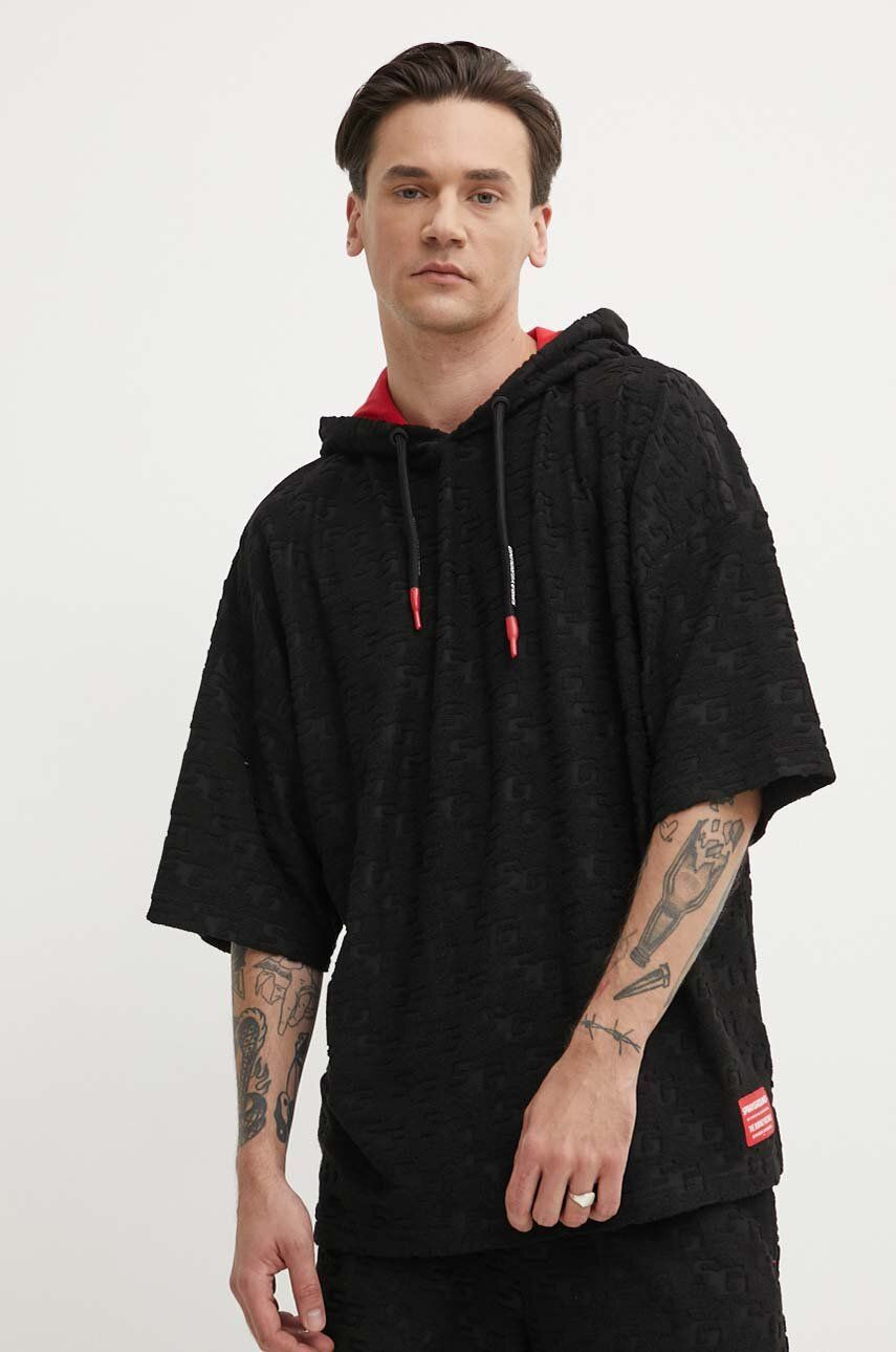 Tričko Sprayground čierna farba, jednofarebný