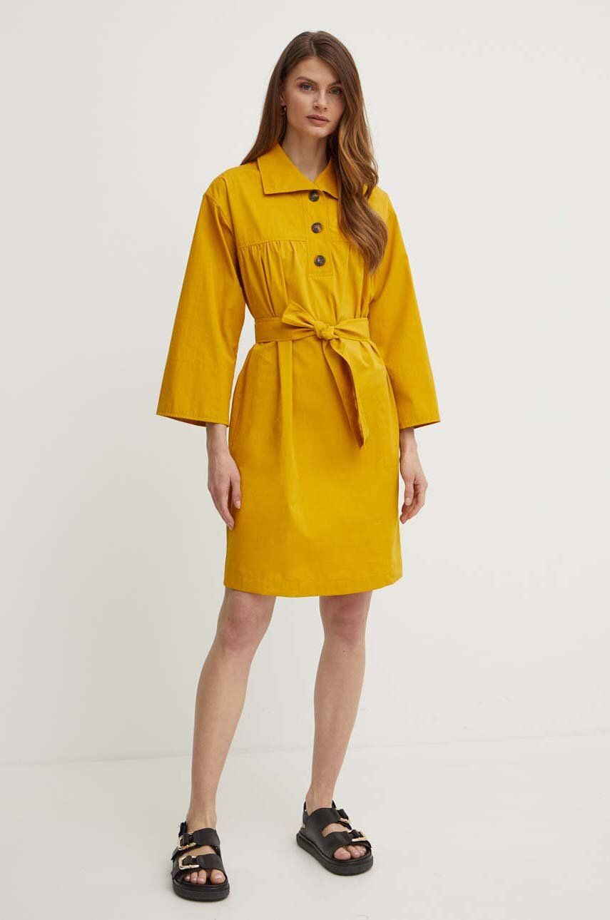 Bavlnené šaty Weekend Max Mara žltá farba, mini, oversize, 2415221023600