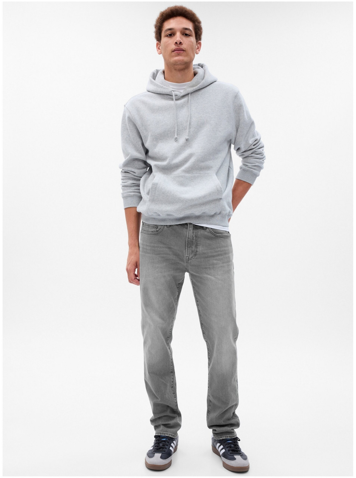 Šedé pánske slim fit džínsy GAP GapFlex