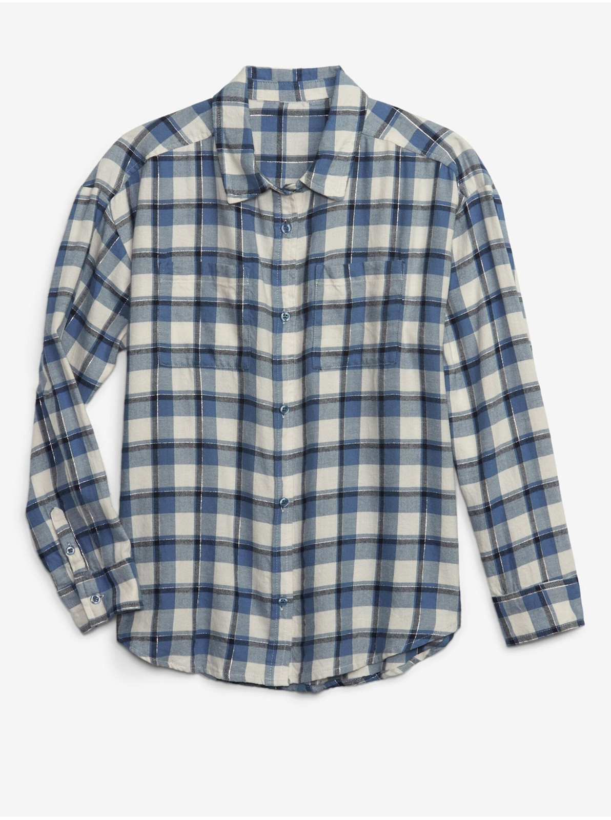 Tmavomodrá dievčenská kockovaná košeľa GAP