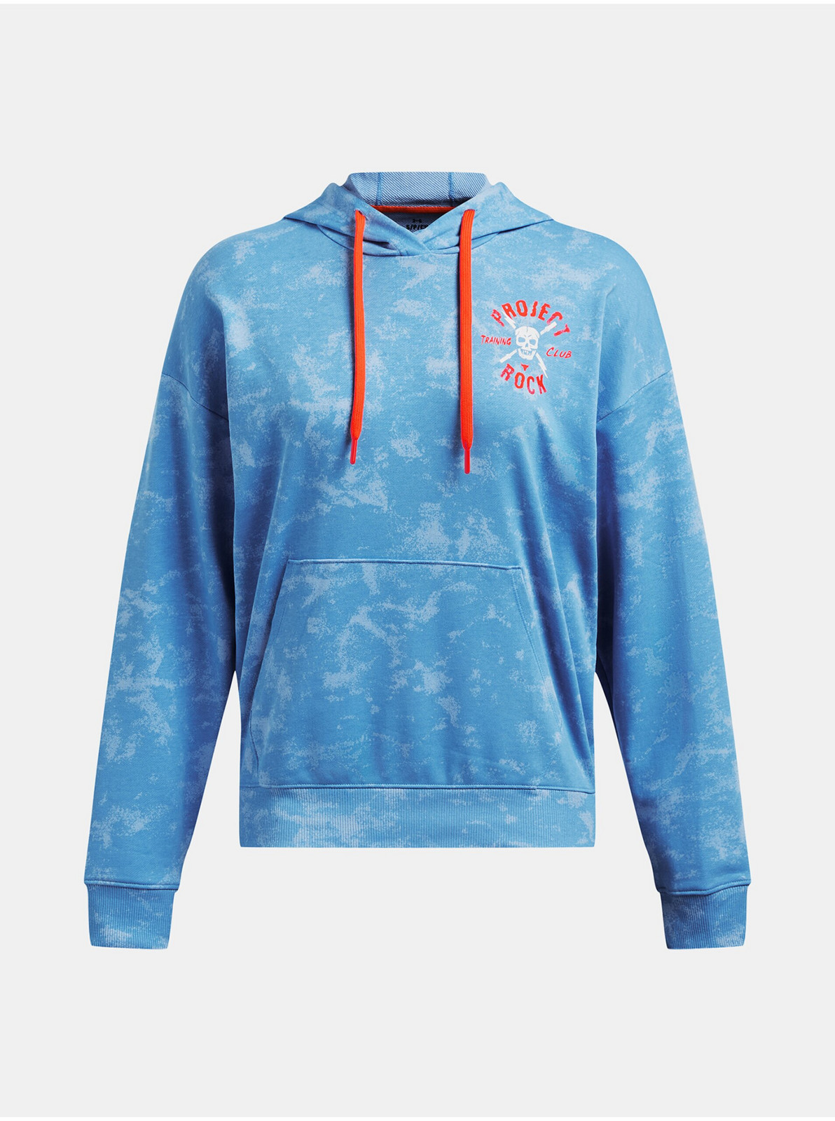 Modrá dámska vzorovaná mikina Under Armour Project Rock Terry Underground Hoodie
