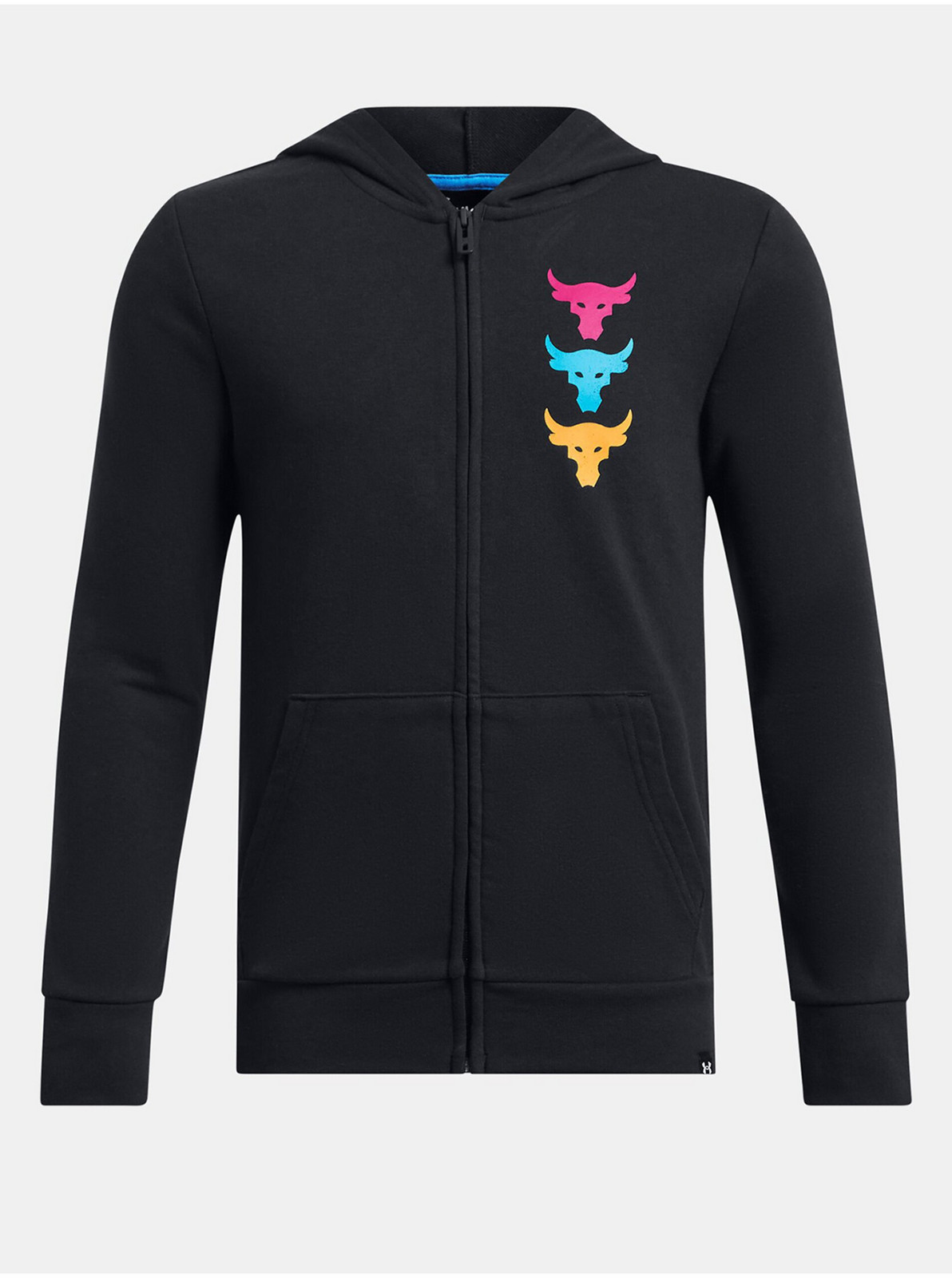 Čierna chlapčenská mikina Under Armour Project Rock Boys LS FZ HD