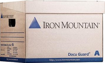 Iron Mountain Box A, 35 × 31 × 25 cm, hnedo-modrá