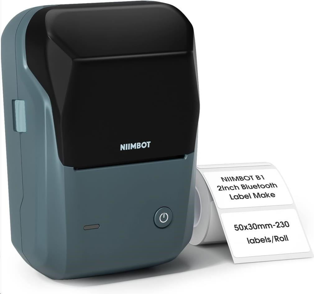 Niimbot Tlačiareň štítkov B1 Smart, lake blue + rolka štítkov 210ks