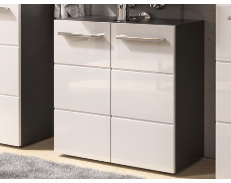 Kúpeľňová skrinka pod umývadlo Gloss, antracit/biely lesk%