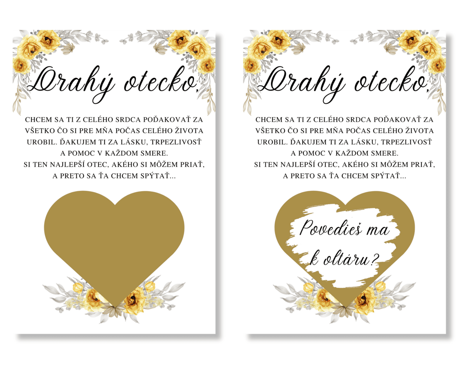 Personal Stierací žreb Povedieš ma k oltáru ?  - Yellow Floral Farba: ružovo-zlatá