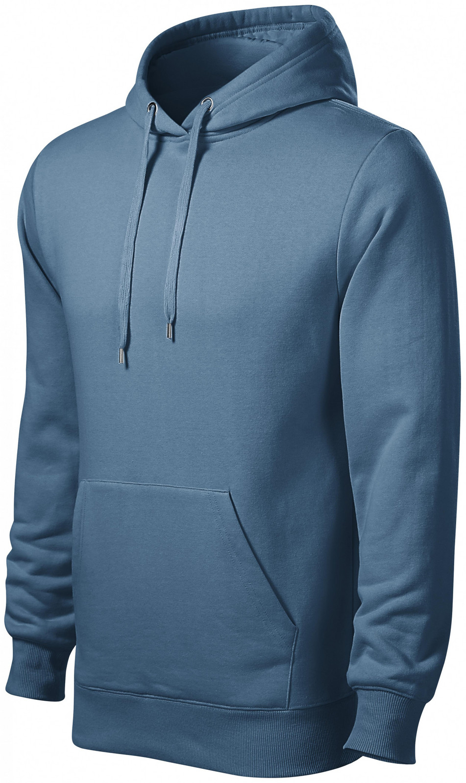 Pánska mikina bez zipsu s kapucňou, denim, S