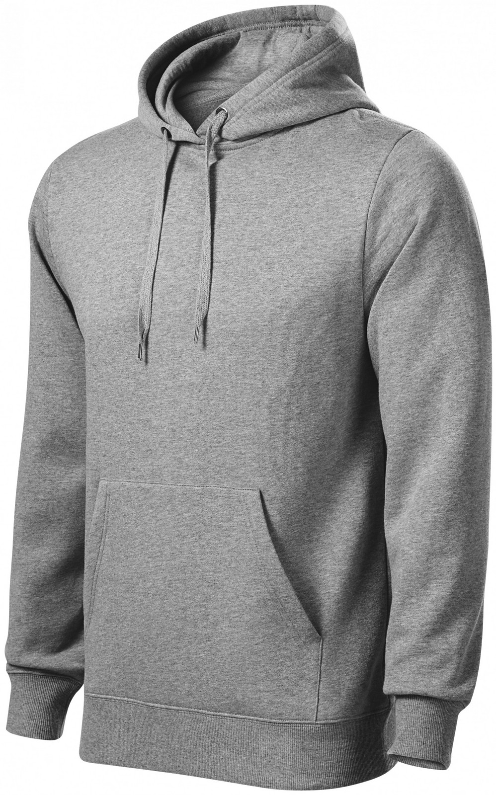 Pánska mikina bez zipsu s kapucňou, tmavosivý melír, 4XL