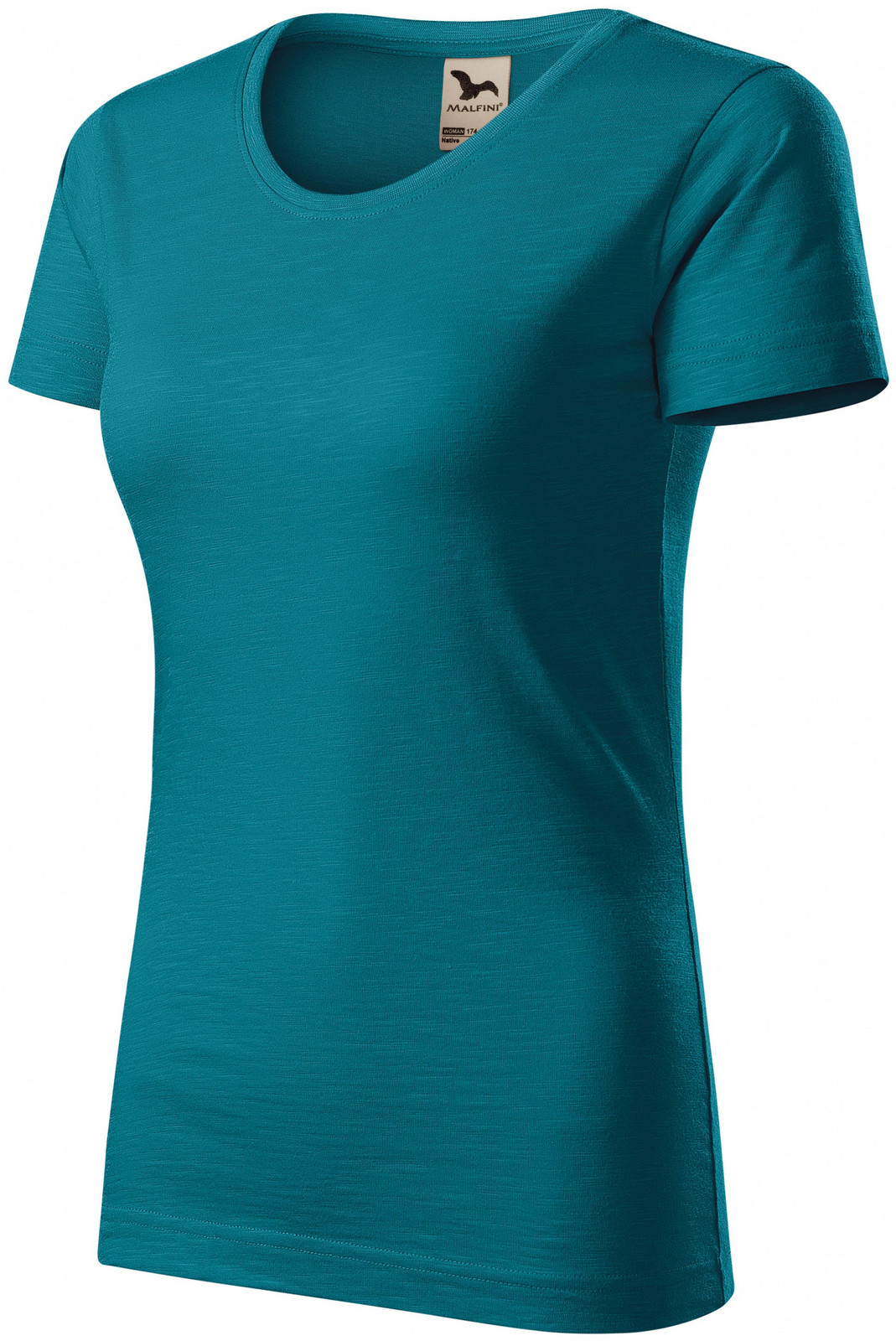 Dámske tričko, štruktúrovaná organická bavlna, petrol blue, XS