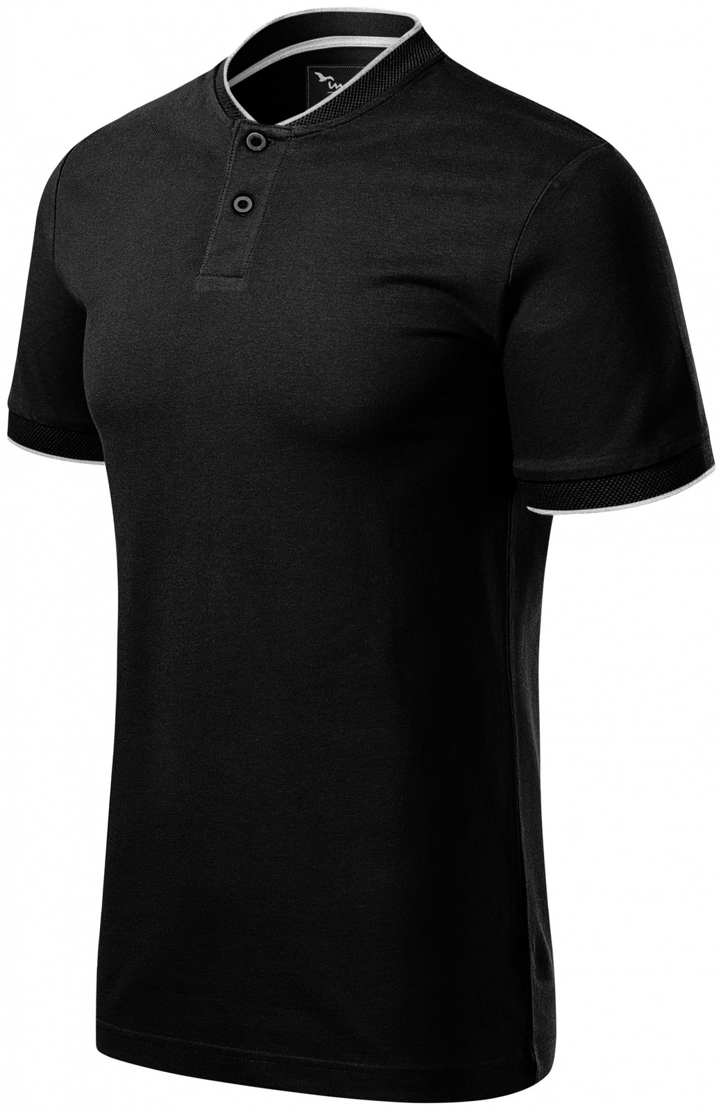 Pánska polokošeľa s bomber golierom, čierna, S