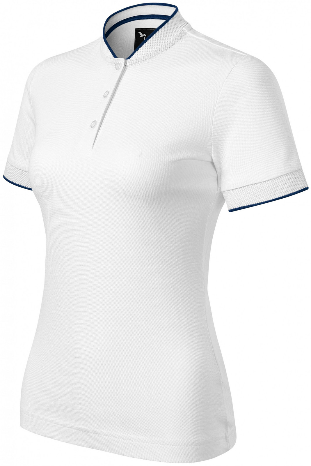 Dámska polokošeľa s bomber golierom, biela, XS