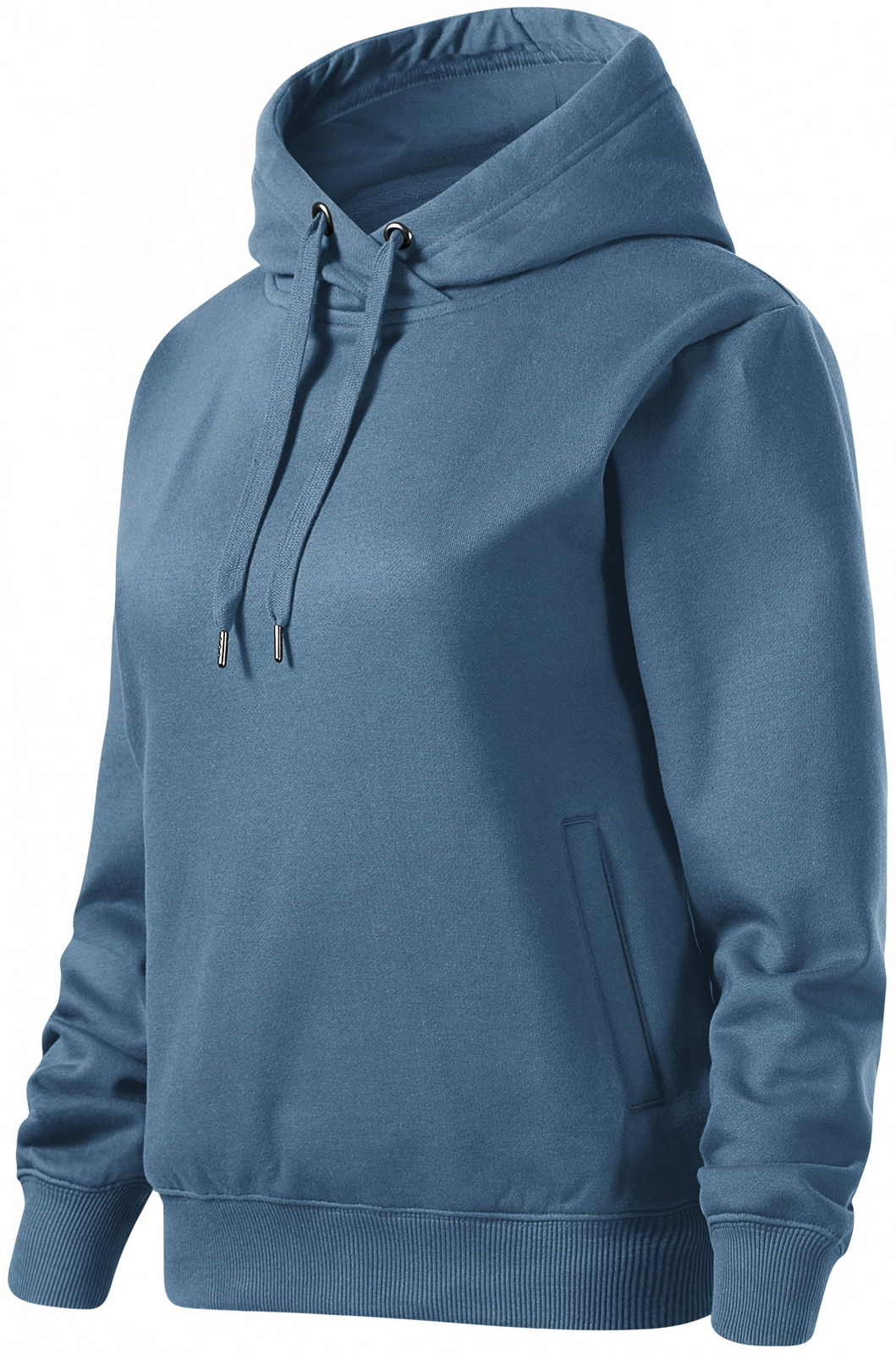 Pohodlná dámska mikina s kapucňou, denim, XS