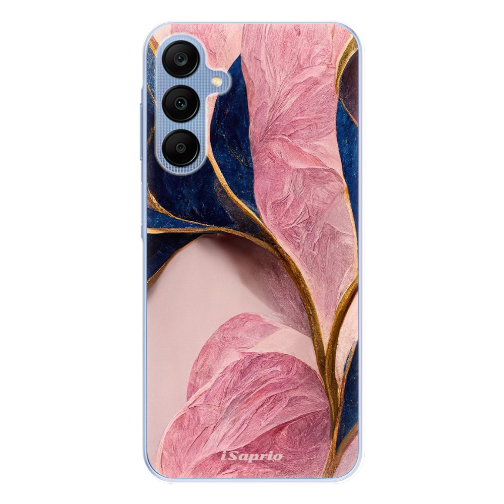 Odolné silikónové puzdro iSaprio - Pink Blue Leaves - Samsung Galaxy A25 5G