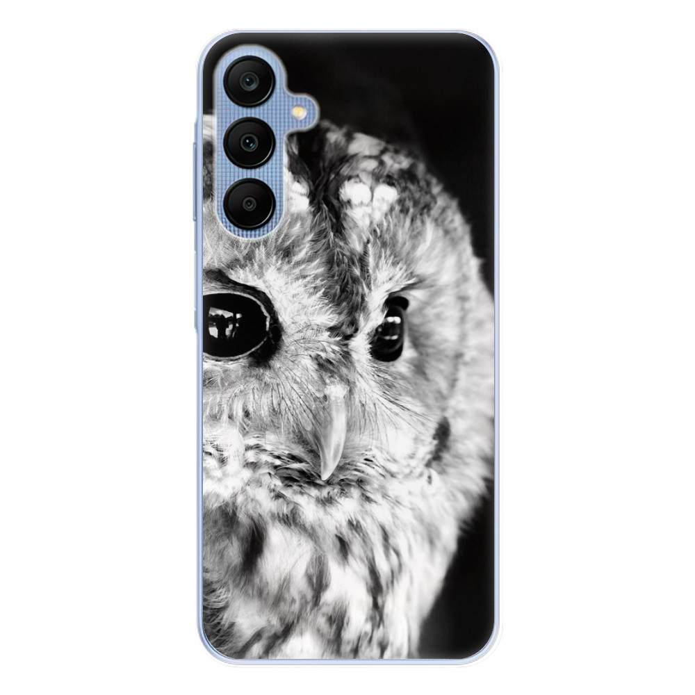 Odolné silikónové puzdro iSaprio - BW Owl - Samsung Galaxy A25 5G