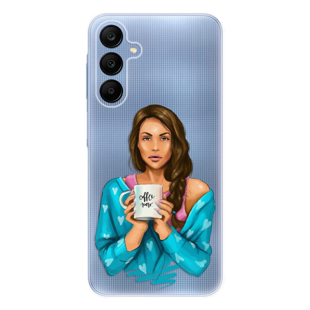Odolné silikónové puzdro iSaprio - Coffe Now - Brunette - Samsung Galaxy A25 5G