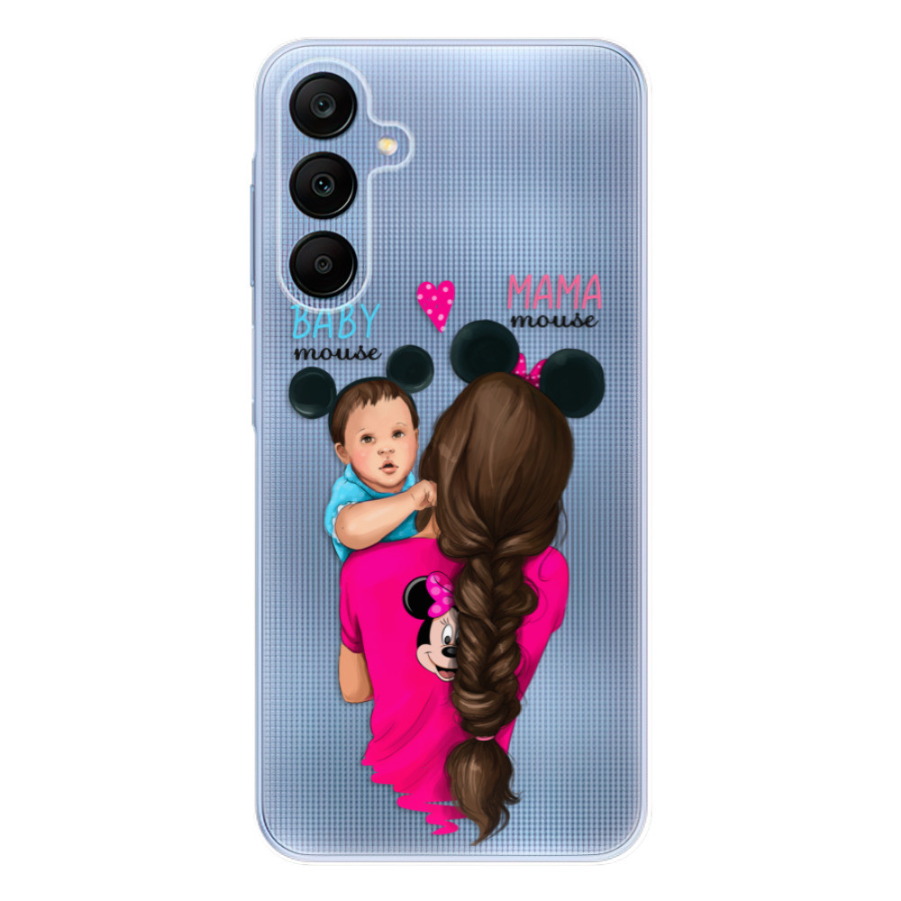 Odolné silikónové puzdro iSaprio - Mama Mouse Brunette and Boy - Samsung Galaxy A25 5G