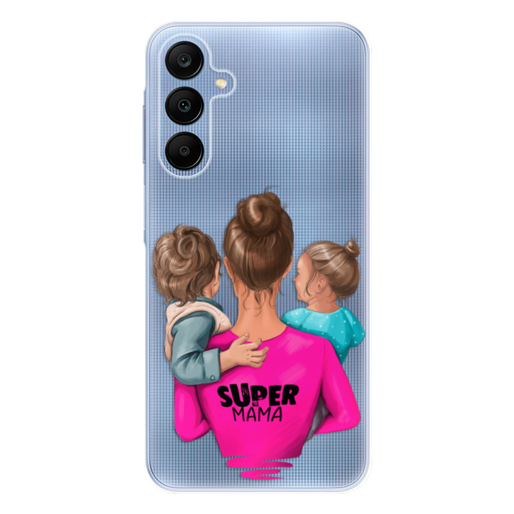 Odolné silikónové puzdro iSaprio - Super Mama - Boy and Girl - Samsung Galaxy A25 5G