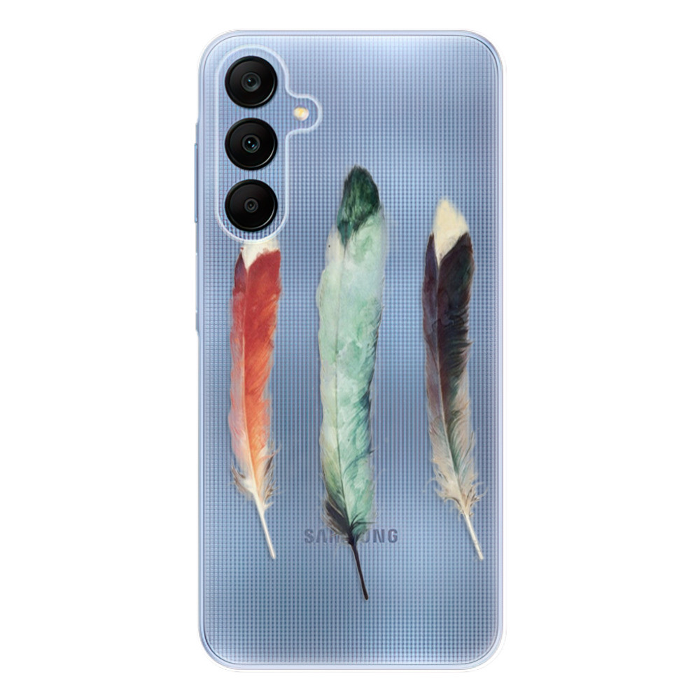 Odolné silikónové puzdro iSaprio - Three Feathers - Samsung Galaxy A25 5G