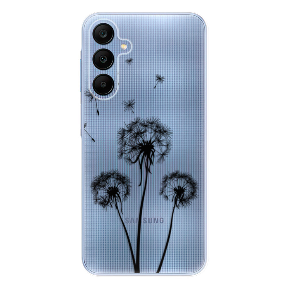 Odolné silikónové puzdro iSaprio - Three Dandelions - black - Samsung Galaxy A25 5G