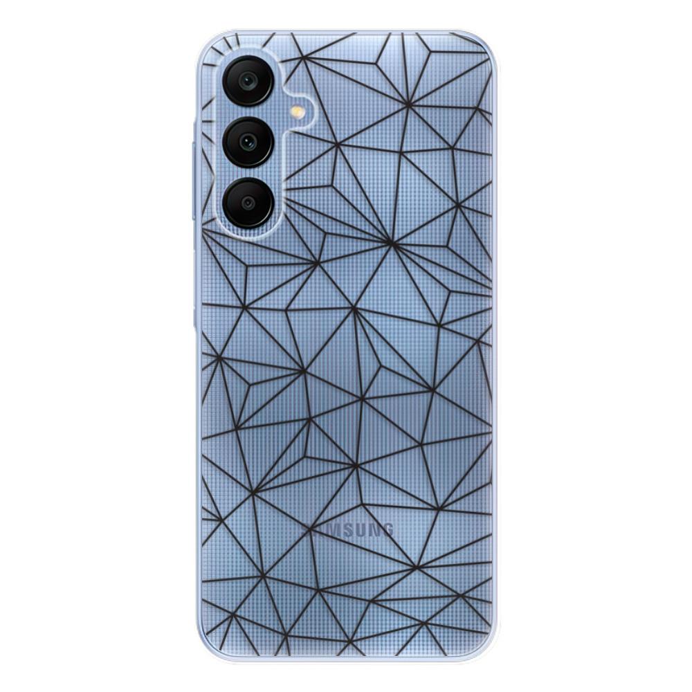 Odolné silikónové puzdro iSaprio - Abstract Triangles 03 - black - Samsung Galaxy A25 5G