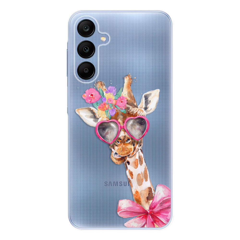Odolné silikónové puzdro iSaprio - Lady Giraffe - Samsung Galaxy A25 5G