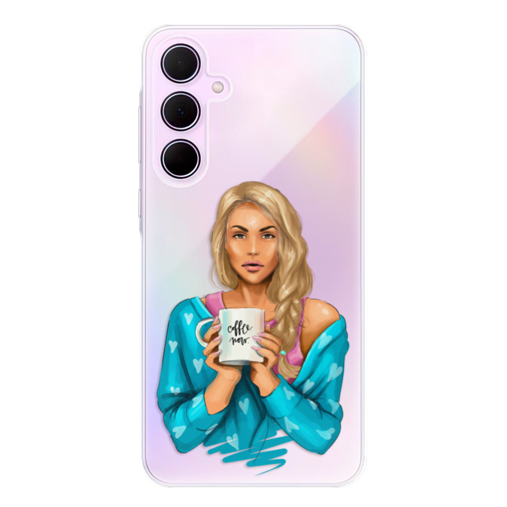 Odolné silikónové puzdro iSaprio - Coffe Now - Blond - Samsung Galaxy A35 5G