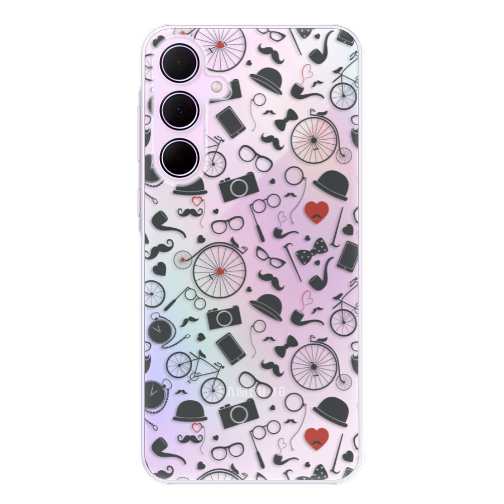 Odolné silikónové puzdro iSaprio - Vintage Pattern 01 - black - Samsung Galaxy A35 5G