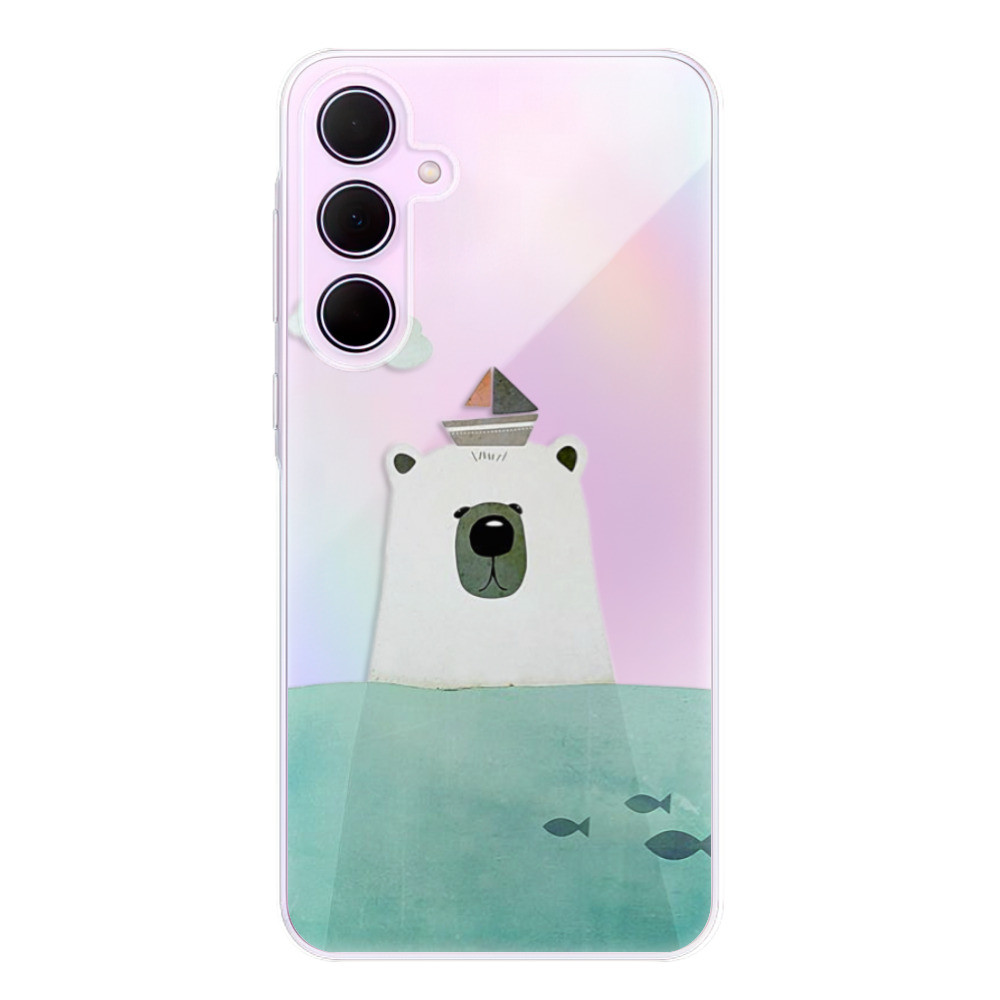 Odolné silikónové puzdro iSaprio - Bear With Boat - Samsung Galaxy A35 5G