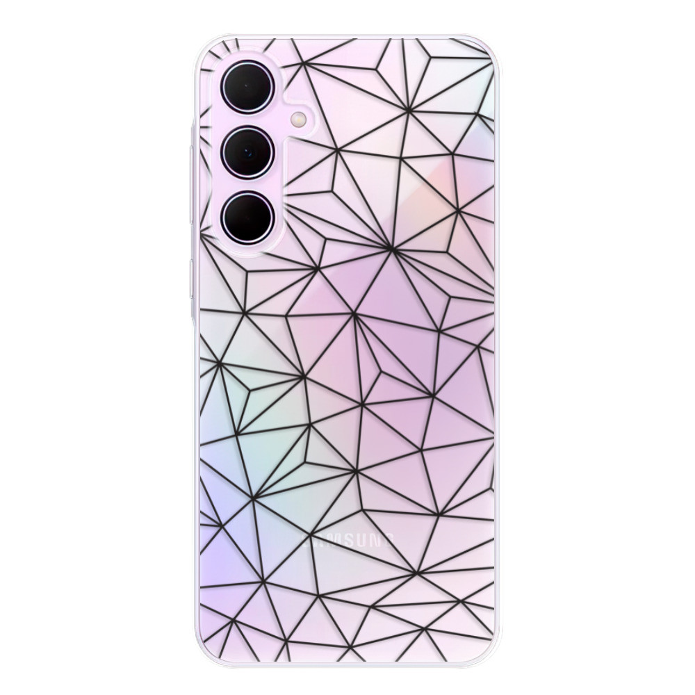 Odolné silikónové puzdro iSaprio - Abstract Triangles 03 - black - Samsung Galaxy A35 5G