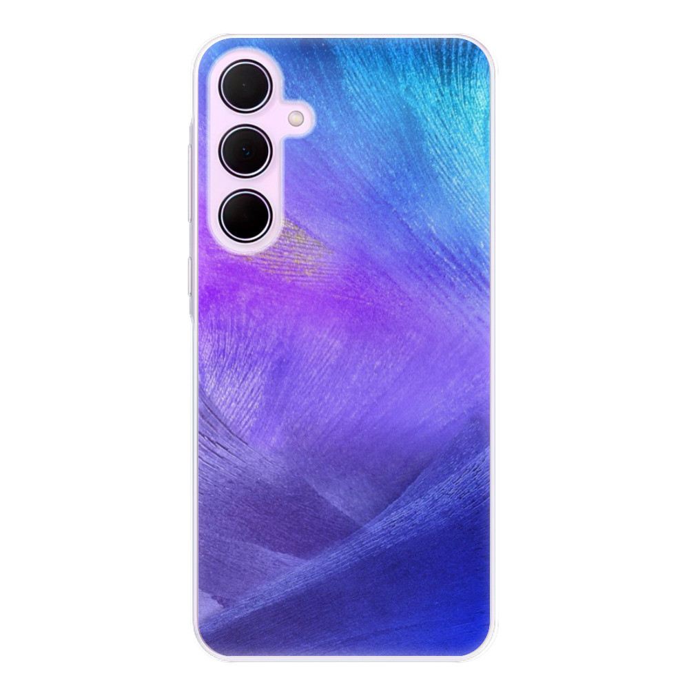 Odolné silikónové puzdro iSaprio - Purple Feathers - Samsung Galaxy A35 5G