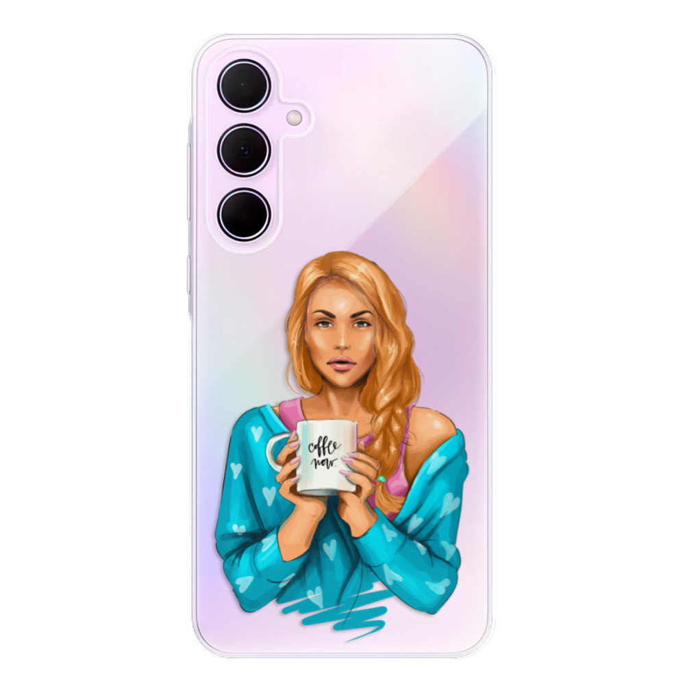 Odolné silikónové puzdro iSaprio - Coffe Now - Redhead - Samsung Galaxy A55 5G
