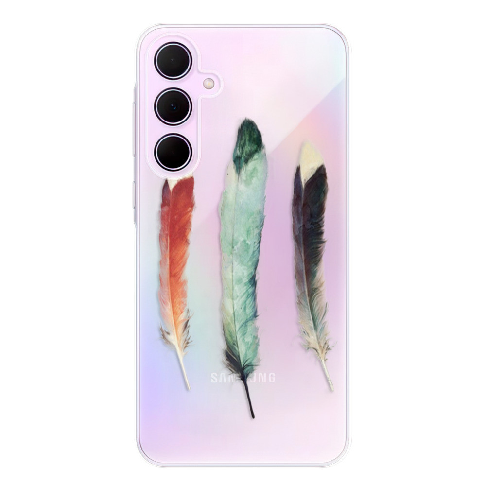Odolné silikónové puzdro iSaprio - Three Feathers - Samsung Galaxy A55 5G