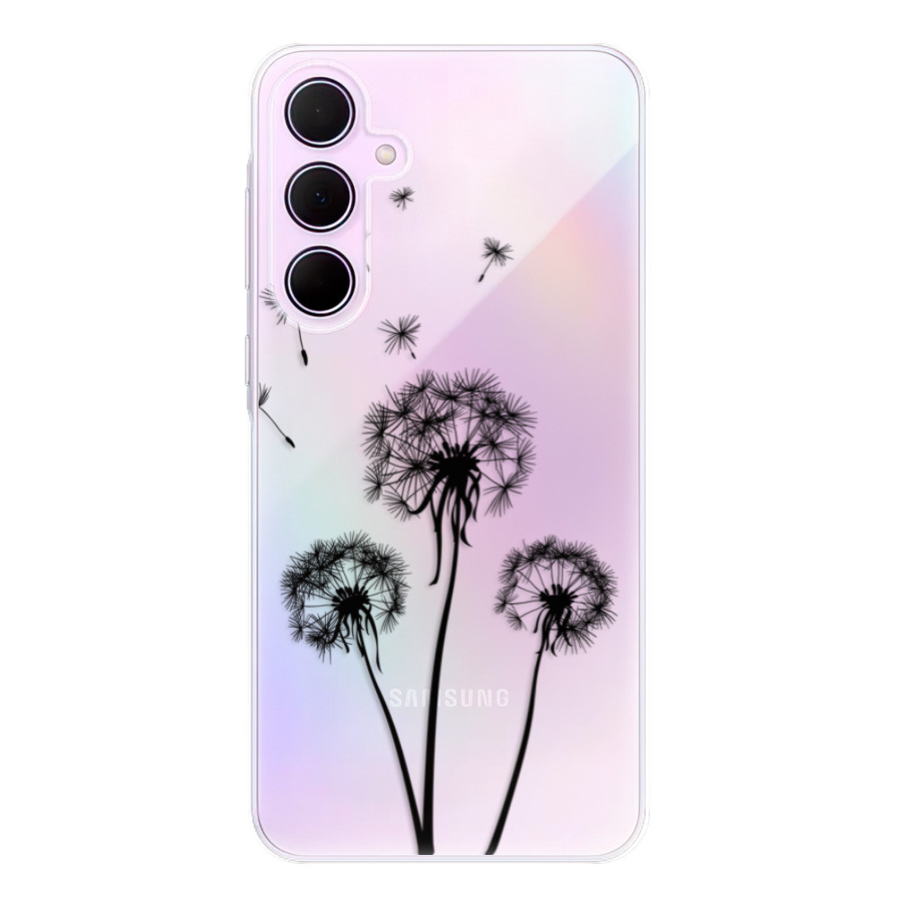 Odolné silikónové puzdro iSaprio - Three Dandelions - black - Samsung Galaxy A55 5G
