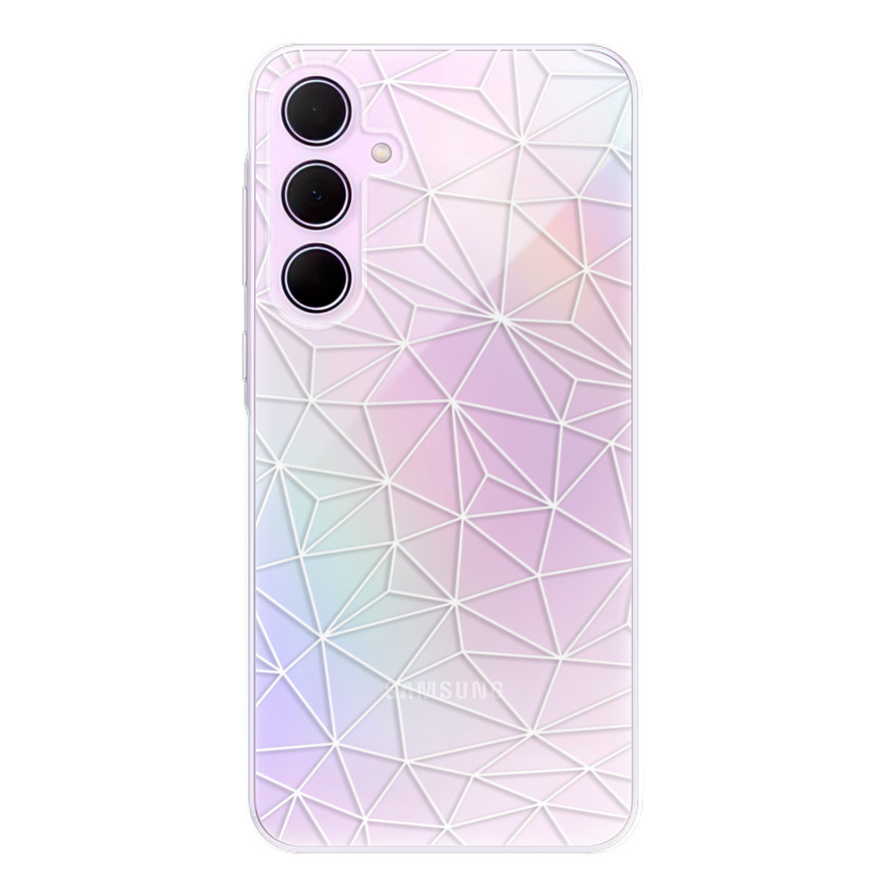 Odolné silikónové puzdro iSaprio - Abstract Triangles 03 - white - Samsung Galaxy A55 5G