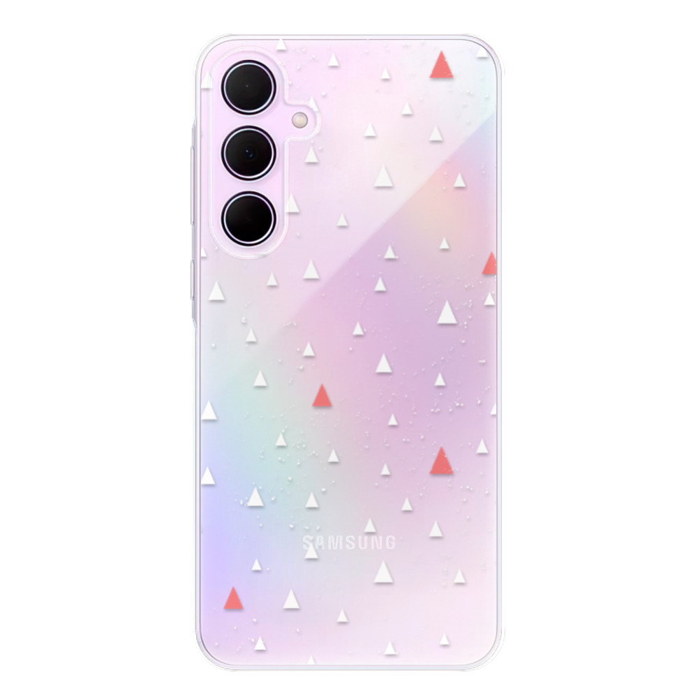 Odolné silikónové puzdro iSaprio - Abstract Triangles 02 - white - Samsung Galaxy A55 5G