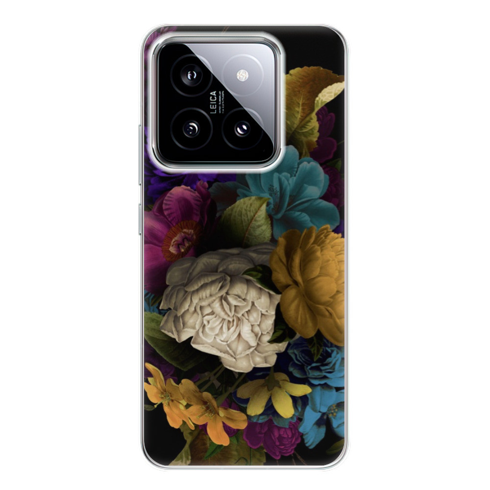 Odolné silikónové puzdro iSaprio - Dark Flowers - Xiaomi 14