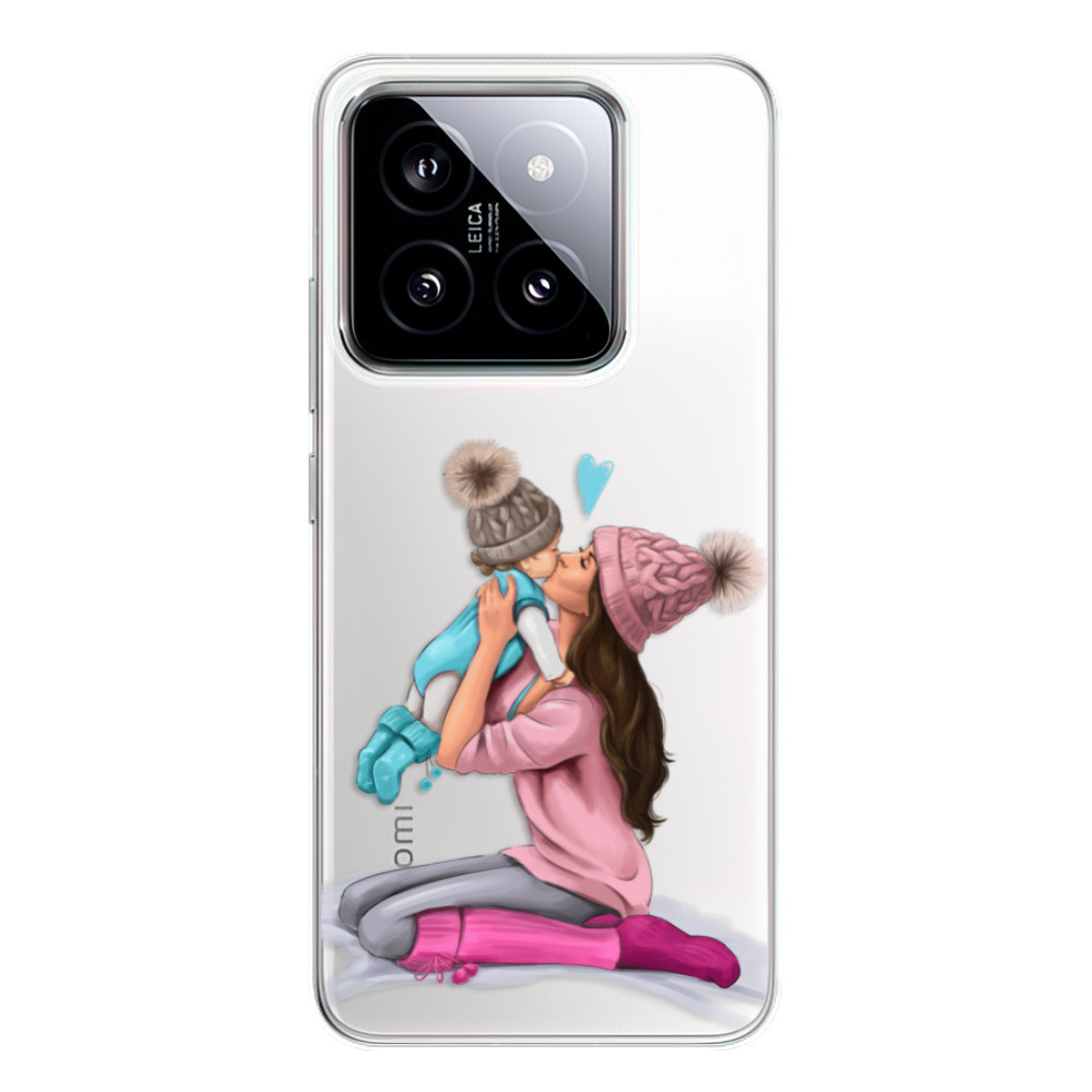 Odolné silikónové puzdro iSaprio - Kissing Mom - Brunette and Boy - Xiaomi 14
