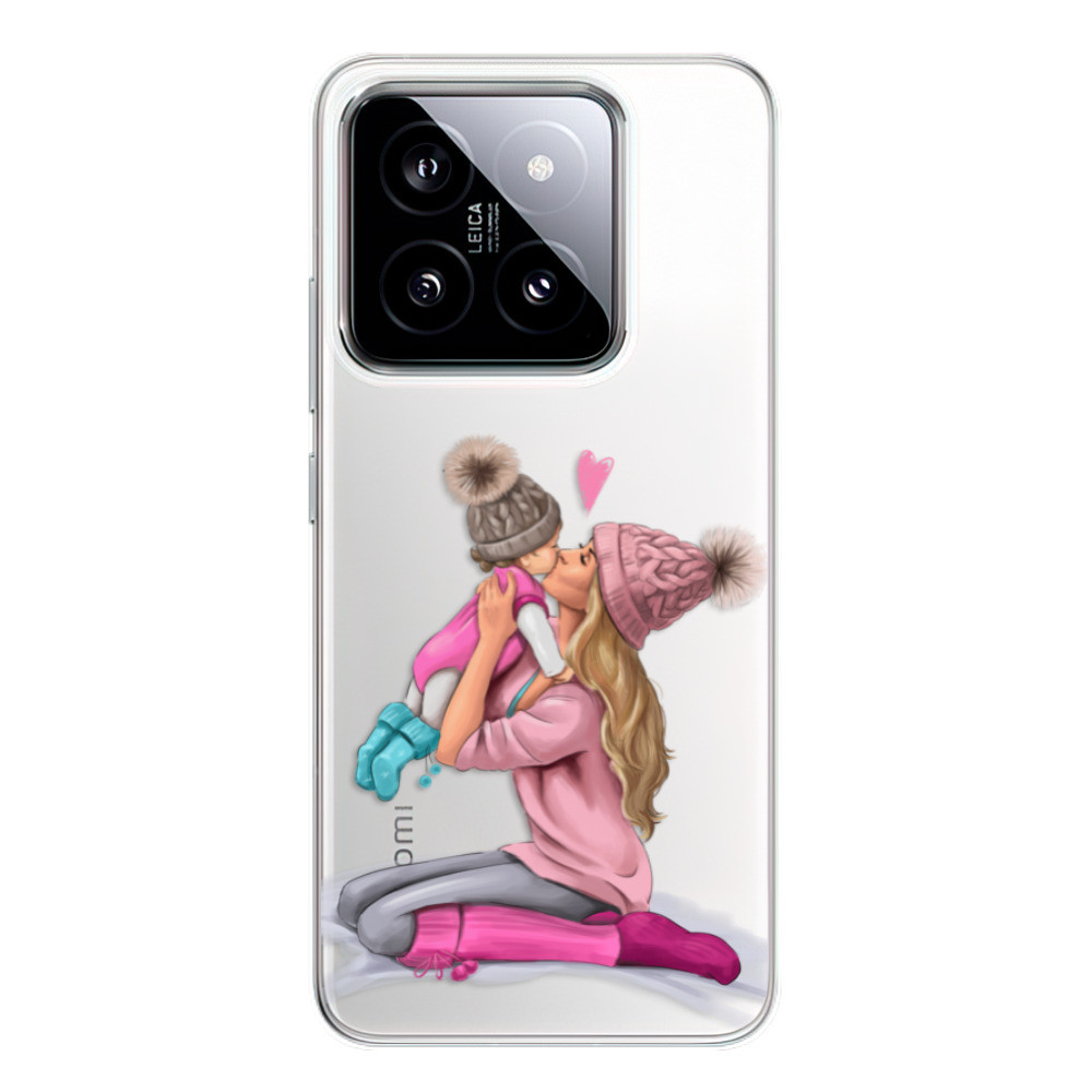 Odolné silikónové puzdro iSaprio - Kissing Mom - Blond and Girl - Xiaomi 14