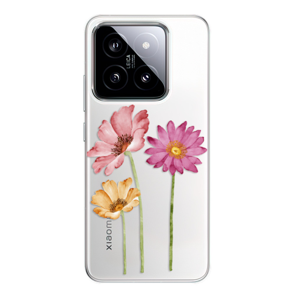 Odolné silikónové puzdro iSaprio - Three Flowers - Xiaomi 14
